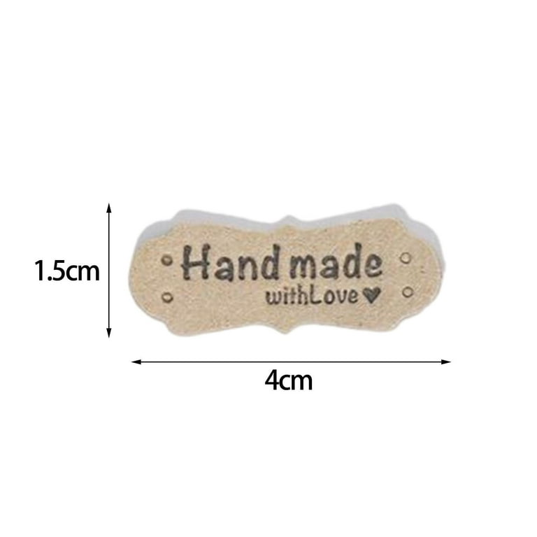 50 Pieces Handmade Tags, Decorative Mark with Holes DIY Crafts Embellishment Labels for Sewing Clothes Scarves Gloves Purse Green, Size: 4cmx1.5cm