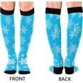thumbnail image 2 of FREEAMG Snowflakes Compression Socks for Men & Women Knee High Stockings for Running, Sport, Hiking & Travel, 2 of 7