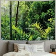 thumbnail image 2 of Chilfamy  Green Tapestry, Krabi Thailand Forest Jungle Wild Life Nature Palms Leaves Trees Artwork Print, Wide Wall Hanging for Bedroom Living Room Dorm, Forest Green 40x60inch, 2 of 6