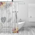 thumbnail image 3 of JOOCAR Love Shower Curtain Romantic Flower Heart Valentine's Day Shower Curtains for Bathroom Decoration Polyester Fabric Bath Decor for Couple Dathration Shower Curtain Set with 12 Hooks 72x72 inch, 3 of 7