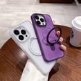 thumbnail image 5 of Compatible with iPhone 15 Pro Frosted Case with Ring Stand 180° Rotatable Magnetic Kickstand Invisible Holder Translucent Fashion Luxury Protection Shockproof Case for Women Girls Man, 5 of 11