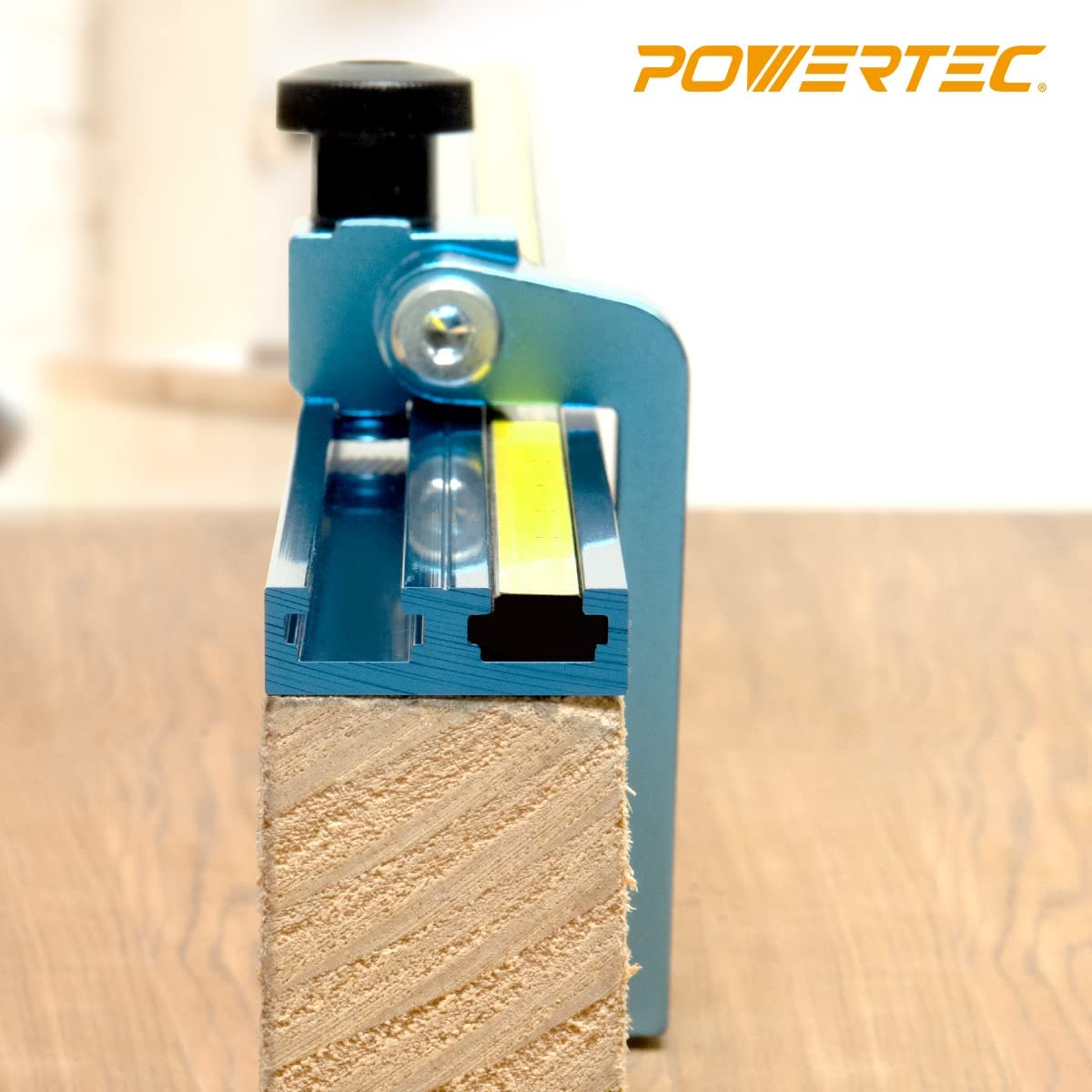 POWERTEC 36-Inch Double T Track Kit for Woodworking, Right to Left Adhesive Tape Measure and T-Track Plastic Insert (71697)