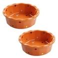 thumbnail image 1 of Qeeadeea Small Round Baking Dish Set Of 2, Colorful Ceramic Pie Pan, Round Ceramic Pie Plate-Orange-15cmx15cmx5cm, 400ml, 1 of 7