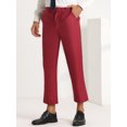 thumbnail image 2 of Pantalones de vestir recortados pahombre Pantalones lisos al tobillo con frente plano borgo36, 2 of 6