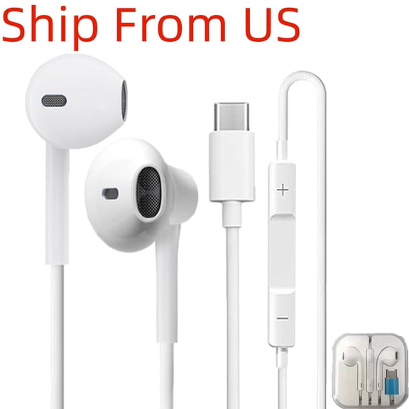 USB C Headphones with the box for iPhone 17 16 15, Wired Headphones USBC for iPad Pro Air Mini, MacBook, Type C Earbuds for Lenovo, Dell, Microphone, Volume Control