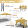 thumbnail image 2 of Ainfox 10'x10'Pop Up Canopy Tent 4 Removable Walls Windproof UV Shelter Outdoor,Brown, 2 of 8