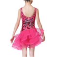 thumbnail image 4 of Odeerbi Toddler Girls Sequin Sparkly Latin Dance Dress Stage Performance Outfits Summer Tulle Tutu Dress Children's Mesh Sleeveless Dance Practice Outfit Toddler Girls Clothes, 4 of 5