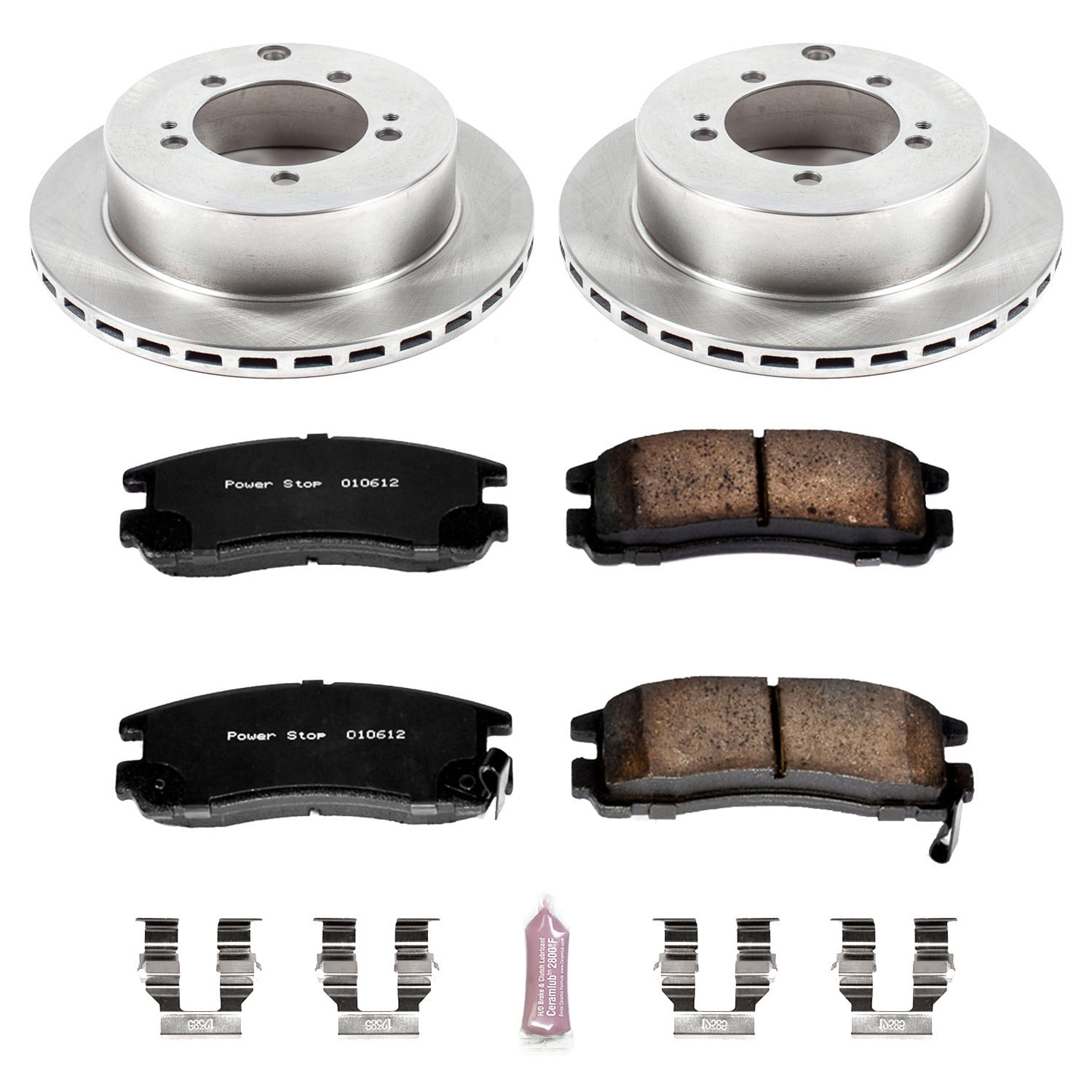 Power Stop Rear Stock Replacement Brake Pad and Rotor Kit KOE806