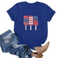 thumbnail image 4 of ORT American Flag Shirts Short Sleeve Women USA Flag Stars Stripes Graphic Blouse Patriotic Shirt 4th of July T Shirt Summer Tops Tee(Z3-Blue,XXL), 4 of 5
