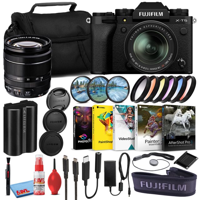 Fujifilm X-T5 Mirrorless Camera with 18-55mm Lens (Black) Corel Software Bundle