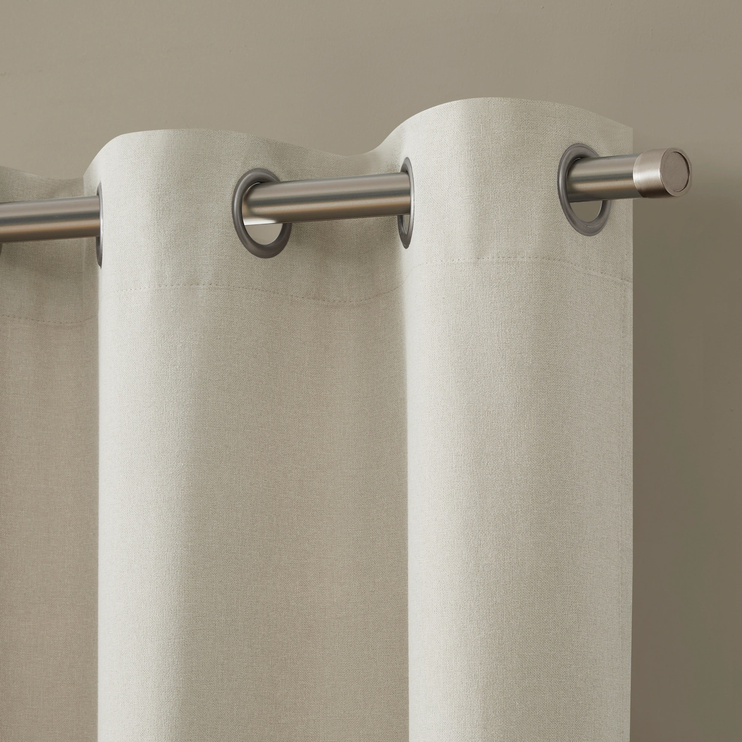 Eclipse Corte Solid Vanilla Dream Blackout Grommet Top Single Curtain Panel, 52" x 63"