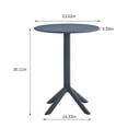 thumbnail image 5 of Adigau Outdoor Patio Furniture Sets 3 Piece Plastic Patio Set 1 Round Dining Table 2 Chairs for Garden Yard Balcony, 5 of 6