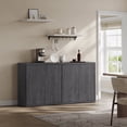 thumbnail image 5 of SICOTAS 66.3"W Large Kitchen Sideboard Buffet Cabinet with 4 Fluted Doors & Adjustable Shelves, Oversized Console Cabinet with Storage for Living Room, Coffee Bar Station for Dining Room, Black, 5 of 9
