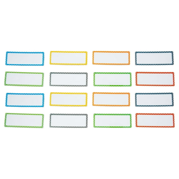 HEMOTON Magnetic Name Tags EVA Stickers for Decor Assorted Color Write and Wipe 16 Pcs