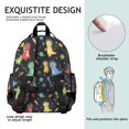 thumbnail image 5 of Space Dinosaur Pattern Cute School Backpack Bag for School with Padded Back and Adjustable Shoulder Straps 15.25"x11.5"x5.25", 5 of 5