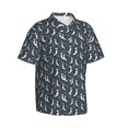 thumbnail image 2 of Men'S Button Down Shirts Puffin Pattern Hawaiian Short Sleeve Tropical T Shirts Medium, 2 of 9