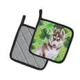 thumbnail image 2 of Caroline's Treasures Siberian Husky Grey St Patrick's Pair of Pot Holders, 2 of 2