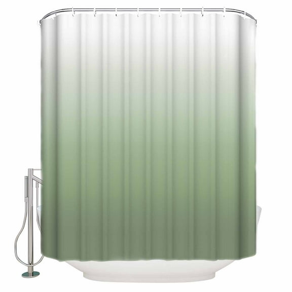 Extra Long Shower Curtain 72x84 Inch, Sage Green Ombre Shower Curtain Waterproof Bathroom Decor Farmhouse Green Gradient Modern Abstract Art Fabric Bath Curtain Set Accessories with Hooks