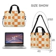 thumbnail image 3 of FORMRS 16" Laptop Bag Carrying Sleeve Case with Handle Travel Shoulder Briefcase, Orange Checkered Pattern, 3 of 8