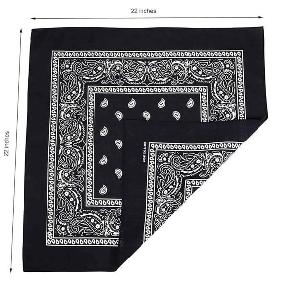 Unisex Paisley Pattern 100% Cotton Bandana Head or Neck Scarf: 1CT