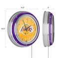 thumbnail image 2 of Los Angeles Lakers City Retro Neon Analog Wall Clock with Pull Chain, 2 of 6