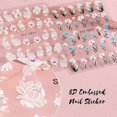 thumbnail image 2 of 5D Embossed Flowers Nail Art Stickers Decals, 3Sheets Engraved Flower Nail Stickers for Nail Art Decorations Supplies Elegant Wedding Nail Design Adhe, 2 of 4
