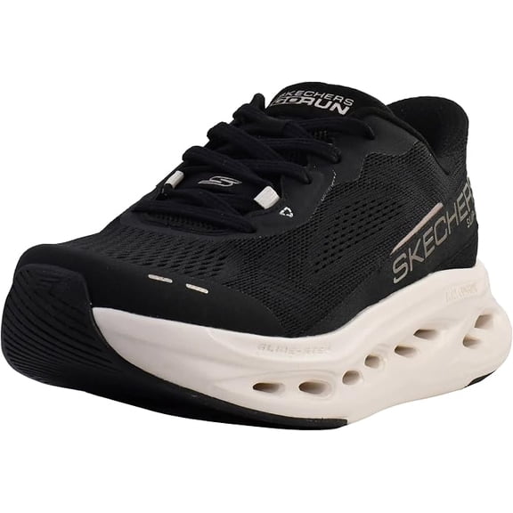 Skechers Max Cushioning Glide Step Caledonia Women Sneaker, Hands Free Slip-Ins with Lace-Up Design, Goga Mat Insole, Rubber Sole Shoe