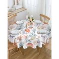 thumbnail image 2 of Round Tablecloth Tropical Coastal Waterproof Oil Proof Polyester Table Cloth Cover Decor for Home Dining Outdoor,Patio,Parties, 60" Dia. Watercolor Starfish Starfish Print Orange, 2 of 9