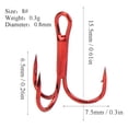 thumbnail image 3 of Greensen Hameçon de Pêche, Hameçon à Poisson, 100 Pcs Hameçons Triples Rouges Hameçon en Acier à Haute Teneur en Carbone Accessoires de Pêche, 3 of 8