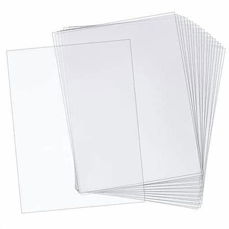 20 Pcs Clear PVC Flexible Plastic Board Sheet, 8.25 x 11.75 inch Clear Plastic Sheet with Protective Paper for Craft, Windows, Picture Frames, DIY Display Projects
