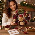 thumbnail image 4 of Christmas 3D Fabric Poke Wreath DIY Kit, Santa Style, Handmade Festive Wall Hanging Christmas Indoor Outdoor Decor, 4 of 7