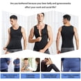 thumbnail image 6 of Molutan Compression Shirts for Men Undershirts Slimming Body Shaper Waist Trainer Tank Top Vest with Zipper(Black, M）, 6 of 8