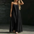 thumbnail image 4 of NTACZA Womens Dresses Summer Sleeveless Maxi Slip Dress Square Neckline Vacation Casual Beach Black L, 4 of 5