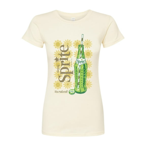 Sprite - Bottle Daisy Pattern - Juniors Fitted Graphic T-Shirt