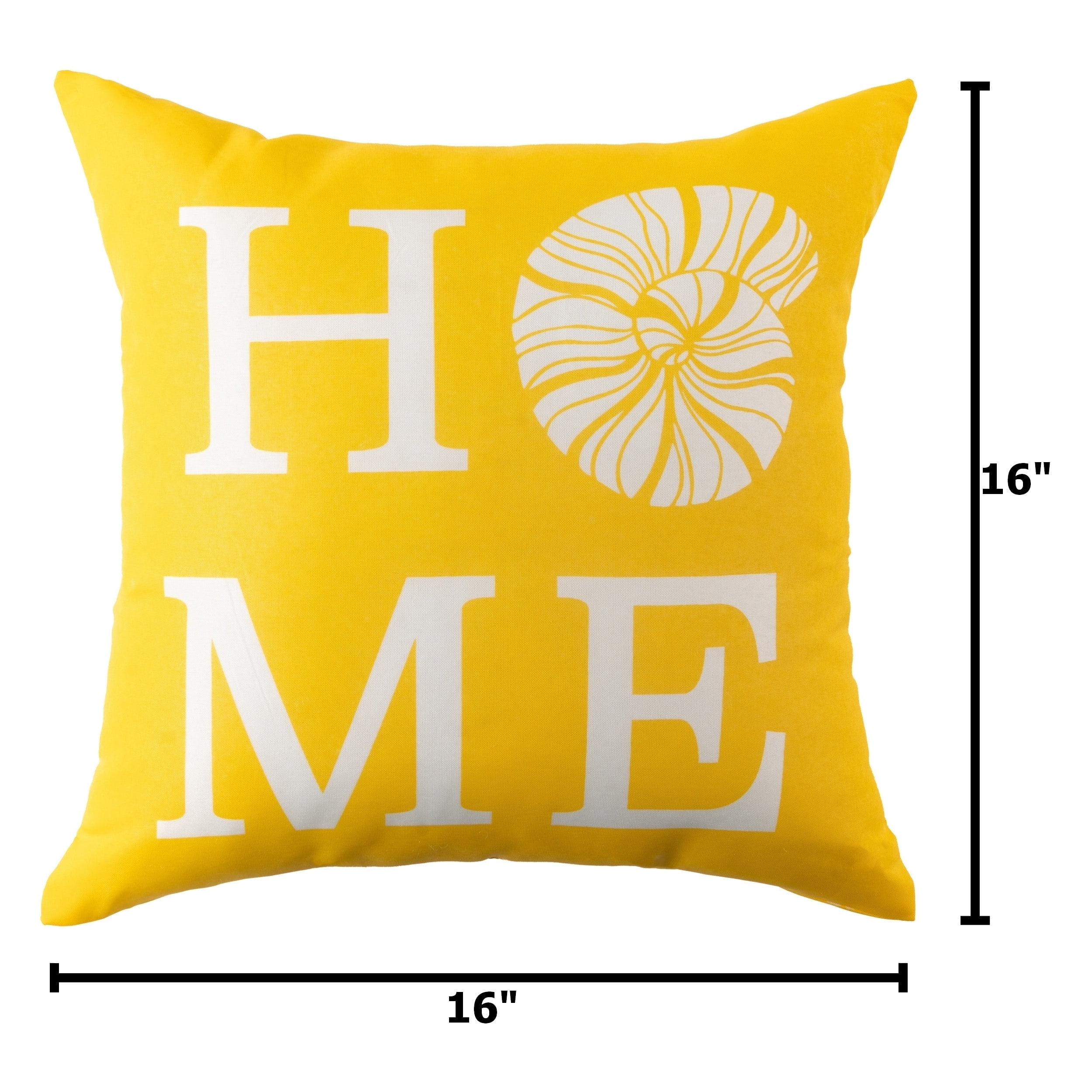 Mainstays Coastal Yellow Home Reversible Outdoor Throw Pillow 16 Inch Multicolour Novelty