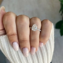 2.00 Cts Oval Cut Moissanite Engagement Ring, Oval Solitaire Ring, 18K White Gold Plated Bridal Ring, Wedding Ring, Promise Ring, Anniversary Ring