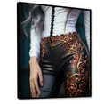 thumbnail image 2 of Designart "Model Adorning Gold Fashion Artwork" Fashion Floater Framed Wall Decor, 2 of 5