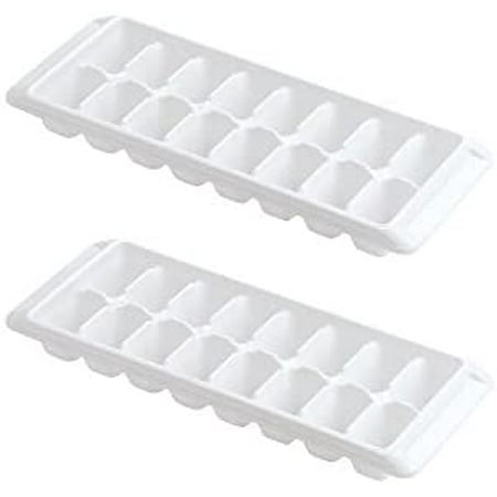 

Ice Tray Easy Release White Ice Cube Trays 16 Cube (Pack of 2)