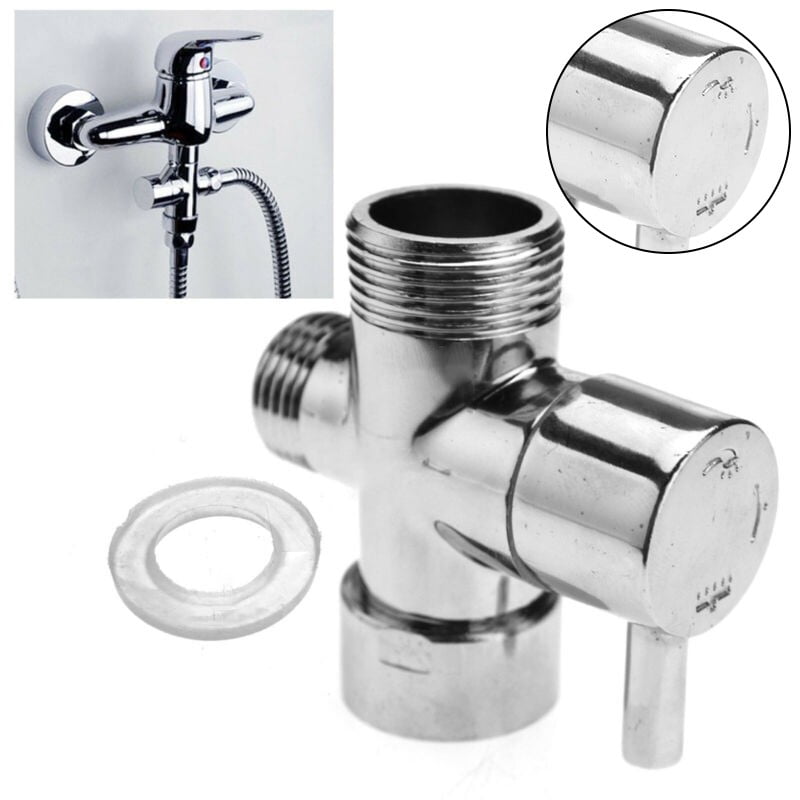 Create Idear Brass Shower Diverter Valve Bathroom Valve Chrome Polished 3/4 1/2 BSP T-Adapter For Bathroom Kitchen Mixer Thermostat 