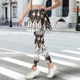 thumbnail image 3 of COEQINE Women Tennis Skirts with Leggings Breathable Ruffle Pleated Soft Golf Leggings with Skirts Brown Leaf Aztec Print Fit Moisture-Wicking Yoga Skort Pants with Pockets, XL, 3 of 7
