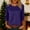 *Purple, variant on Women's Sparkly Metallic Foil Print Double Layer Mesh Blouse, Three Quarter Sleeve T Shirts Tops Purple,Womens Plus L
