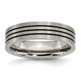thumbnail image 1 of Titanium Enameled Flat 6mm Satin & Polished Band Ring 8.5 Size, 1 of 6