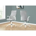 thumbnail image 3 of Monarch Specialties Office Chair, Adjustable Height, Swivel, Ergonomic, Armrests, Computer Desk, Work, Metal, Mesh, White, Grey, Contemporary, Modern, 3 of 4