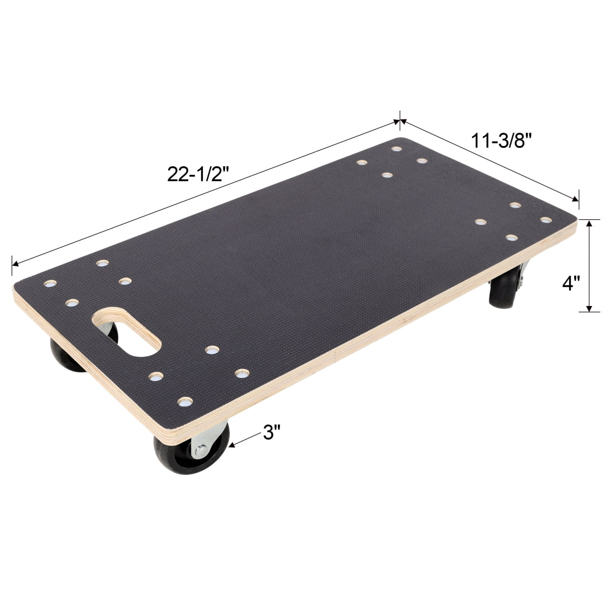 LuckyNote 22.5"x11.4" Furniture Moving Wooden Dolly Set of 2, Heavy Duty Rolling Mover with 4 Swivel Wheels, Supports 1320 lbs – Black