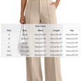 thumbnail image 3 of Cagogo Women Plus Size Wide Leg High Waisted Trousers with Pockets Elegant Streetwear Loose Long Palazzo Pants Casual Travel Beach Lounge Clothes, Khaki 3XL, 3 of 8