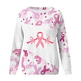 thumbnail image 4 of Luxalzxs Breast Cancer Awareness Sweatshirt for Women Pink Ribbon Print Breast Cancer Survivor Pullover Crewneck Sweatshirt, 4 of 5