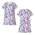 thumbnail image 5 of Salouo Eiffel Tower and Hearts Print Short Sleeve Sleepshirt for Womens Comfy Nightgown Scoopneck Cute Nightdress Ruffle -XX-Large, 5 of 7