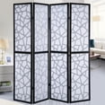 thumbnail image 3 of Roundhill Furniture Giyano Rice Paper/Wood 4-Panel Screen Room Divider in Black, 3 of 7