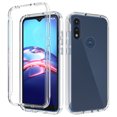 thumbnail image 3 of Mantto For Motorola Moto E 2020 Case, Front & Back 360 Full Body Clear Bumper Protection Case - Shock Proof edges Slim Hybrid Back Silicone Rubber TPU Gradient Color Phone Case - Clear, 3 of 8