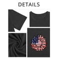 thumbnail image 6 of XCHQRTI USA Flower Tshirt Women Plus Size Graphic T-Shirt 4th of July Short Sleeve Top, 6 of 10